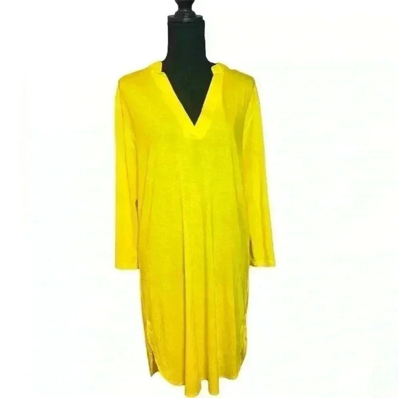 💛 NWT Bright Yellow T-shirt Dress - Picture 1 of 6